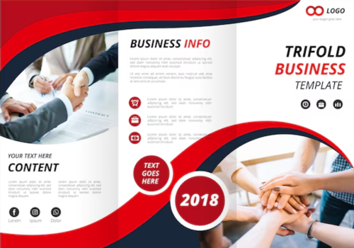 A professional tri-fold brochure for businesses, featuring a sleek design and customizable layout.